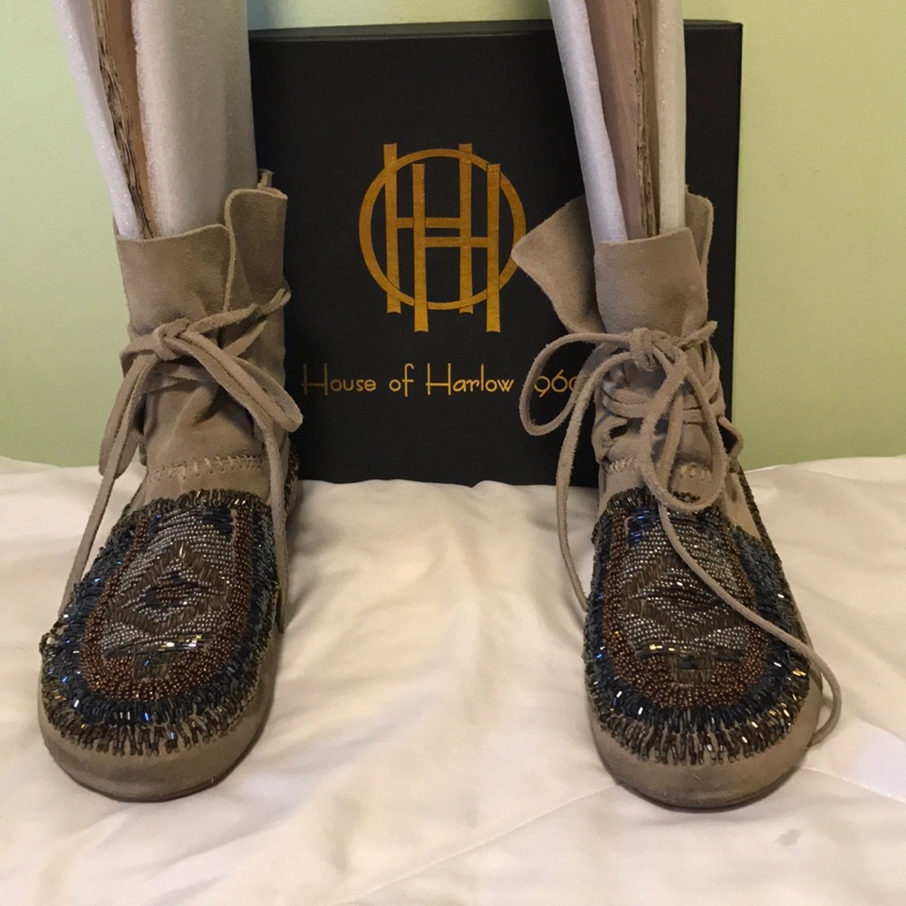 House of Harlow 1960 beaded moccasins